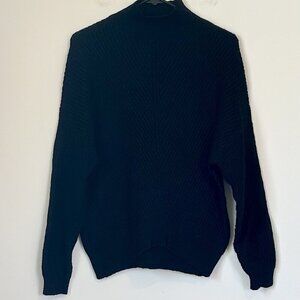 Vince Camuto Black Oversized Knit Sweater - Size: Extra Small